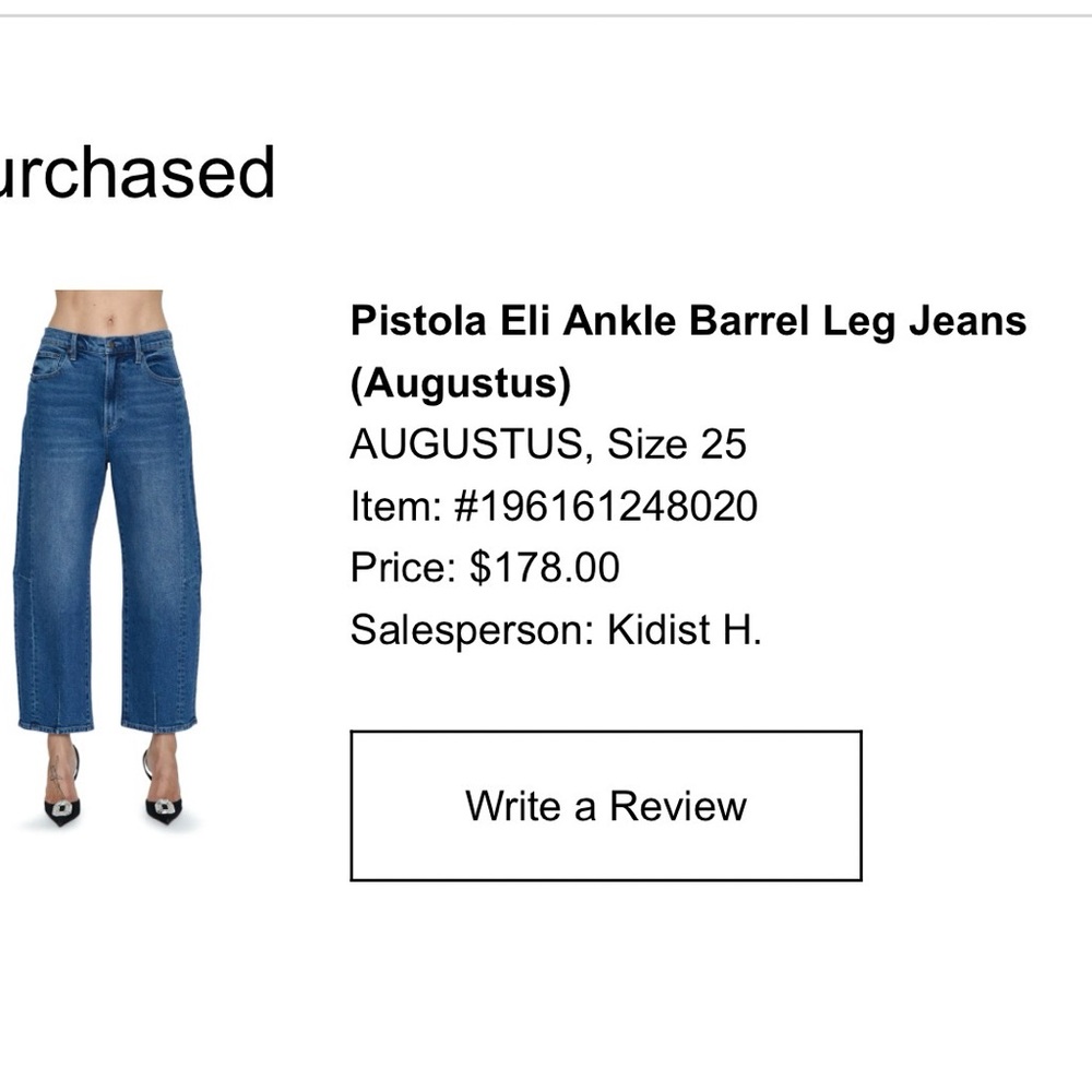 Pistols Eli Ankle Barrel Leg Jeans (Augustus) Size 25